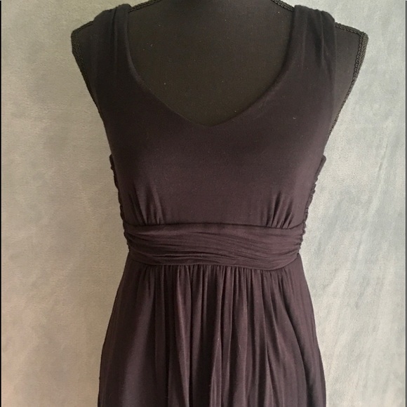 Sm SOMA Black Sleeveless Soft Jersey V-neck Dress - Picture 2 of 4